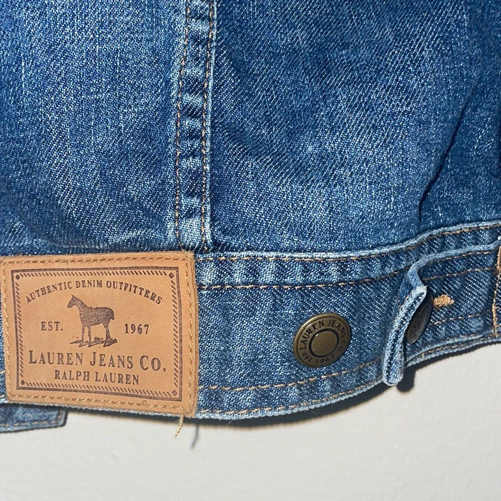 Lauren Jeans Co. Southwestern Style Beadwork Trucker Jacket, Size Small - Picture 13 of 17